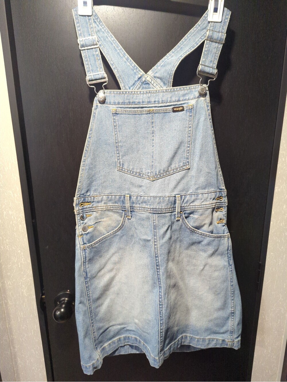 Wrangler Light Blue Denim Overall Skirt Size Regular